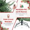 imageGoplus 7ft Prelit Artificial Christmas Tree Faux Hinged Xmas Tree with 340 Warm White LED Lights 1090 Branch Tips PE ampamp PVC Mixed Leaves for Holiday Home Office DecorationModel A7ft