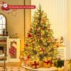 imageGoplus 7ft Prelit Artificial Christmas Tree Faux Hinged Xmas Tree with 340 Warm White LED Lights 1090 Branch Tips PE ampamp PVC Mixed Leaves for Holiday Home Office DecorationModel B6ft