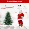imageGoplus 7ft Prelit Artificial Christmas Tree Faux Hinged Xmas Tree with 340 Warm White LED Lights 1090 Branch Tips PE ampamp PVC Mixed Leaves for Holiday Home Office DecorationModel A6ft