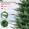 imageGoplus 7ft Prelit Artificial Christmas Tree Faux Hinged Xmas Tree with 340 Warm White LED Lights 1090 Branch Tips PE ampamp PVC Mixed Leaves for Holiday Home Office DecorationModel B6ft