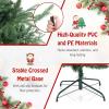imageGoplus 7ft Prelit Artificial Christmas Tree Faux Hinged Xmas Tree with 340 Warm White LED Lights 1090 Branch Tips PE ampamp PVC Mixed Leaves for Holiday Home Office DecorationModel A6ft