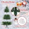 imageGoplus 7ft Prelit Artificial Christmas Tree Faux Hinged Xmas Tree with 340 Warm White LED Lights 1090 Branch Tips PE ampamp PVC Mixed Leaves for Holiday Home Office DecorationModel B6ft