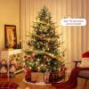 imageGoplus 7ft Prelit Artificial Christmas Tree Faux Hinged Xmas Tree with 340 Warm White LED Lights 1090 Branch Tips PE ampamp PVC Mixed Leaves for Holiday Home Office DecorationModel A7ft