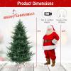 imageGoplus 7ft Prelit Artificial Christmas Tree Faux Hinged Xmas Tree with 340 Warm White LED Lights 1090 Branch Tips PE ampamp PVC Mixed Leaves for Holiday Home Office DecorationModel A7ft