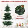 imageGoplus 7ft Prelit Artificial Christmas Tree Faux Hinged Xmas Tree with 340 Warm White LED Lights 1090 Branch Tips PE ampamp PVC Mixed Leaves for Holiday Home Office DecorationModel A7ft