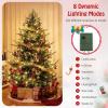 imageGoplus 7ft Prelit Artificial Christmas Tree Faux Hinged Xmas Tree with 340 Warm White LED Lights 1090 Branch Tips PE ampamp PVC Mixed Leaves for Holiday Home Office DecorationModel A7ft