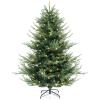 imageGoplus 7ft Prelit Artificial Christmas Tree Faux Hinged Xmas Tree with 340 Warm White LED Lights 1090 Branch Tips PE ampamp PVC Mixed Leaves for Holiday Home Office DecorationModel A6ft