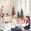 imageGoplus 3 4 5 PreLit Artificial Christmas Tree Set of 3 Slim Pencil Xmas Trees with Snowy Leaves WarmWhite LED Lights Metal Plate Base for Holiday Party Seasonal Office Home Decor