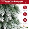 imageGoplus 3 4 5 PreLit Artificial Christmas Tree Set of 3 Slim Pencil Xmas Trees with Snowy Leaves WarmWhite LED Lights Metal Plate Base for Holiday Party Seasonal Office Home Decor