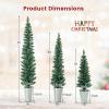 imageGoplus 4 5 6 PreLit Artificial Christmas Tree Set of 3 Slim Pencil Xmas Trees with Drooping Branches Warm White LED Lights Metal Base Cotton Core for Holiday Party Seasonal Office Home DecorStyleB