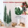 imageGoplus 4 5 6 PreLit Artificial Christmas Tree Set of 3 Slim Pencil Xmas Trees with Drooping Branches Warm White LED Lights Metal Base Cotton Core for Holiday Party Seasonal Office Home DecorStyleB