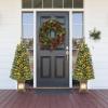 imageGoplus 4ft PreLit Christmas Tree for Entrances Artificial Potted Xmas Tree with 100 LED Lights Timer 3 Lighting Modes 116 Branch Tips Pine Needles Antique Urn Base Porch Indoor Holiday DecorPine Needle Tree