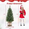 imageGoplus 4ft PreLit Christmas Tree for Entrances Artificial Potted Xmas Tree with 100 LED Lights Timer 3 Lighting Modes 116 Branch Tips Pine Needles Antique Urn Base Porch Indoor Holiday DecorPine Needle Tree