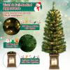 imageGoplus 4ft PreLit Christmas Tree for Entrances Artificial Potted Xmas Tree with 100 LED Lights Timer 3 Lighting Modes 116 Branch Tips Pine Needles Antique Urn Base Porch Indoor Holiday DecorPvc Tree