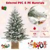 imageGoplus 4ft PreLit Christmas Tree for Entrances Artificial Potted Xmas Tree with 100 LED Lights Timer 3 Lighting Modes 116 Branch Tips Pine Needles Antique Urn Base Porch Indoor Holiday DecorSnowy Prelit