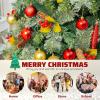 imageGoplus 5ft PreLit Artificial Christmas Tree Hinged Xmas Tree with 453 PVC ampamp Pine Needles 230 Warm White LED Lights 8 Modes Red Berries Pine Cones Metal Stand Office Home Decoration