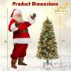 imageGoplus 5ft PreLit Artificial Christmas Tree Hinged Xmas Tree with 453 PVC ampamp Pine Needles 230 Warm White LED Lights 8 Modes Red Berries Pine Cones Metal Stand Office Home Decoration