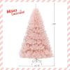 imageGoplus 6FT Pink Prelit Christmas Tree Hinged Snow Flocked Artificial Xmas Tree with 808 Branch Tips 8 Lighting Modes ampamp 350 MultiColor LED Lights Seasonal Holiday Decoration for Office HomePink