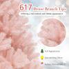 imageGoplus 6FT Pink Prelit Christmas Tree Hinged Snow Flocked Artificial Xmas Tree with 808 Branch Tips 8 Lighting Modes ampamp 350 MultiColor LED Lights Seasonal Holiday Decoration for Office HomePink