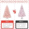 imageGoplus 6FT Pink Prelit Christmas Tree Hinged Snow Flocked Artificial Xmas Tree with 808 Branch Tips 8 Lighting Modes ampamp 350 MultiColor LED Lights Seasonal Holiday Decoration for Office HomePink