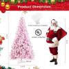 imageGoplus 6FT Pink Prelit Christmas Tree Hinged Snow Flocked Artificial Xmas Tree with 808 Branch Tips 8 Lighting Modes ampamp 350 MultiColor LED Lights Seasonal Holiday Decoration for Office HomePinkwarm White
