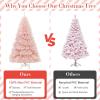 imageGoplus 6FT Pink Prelit Christmas Tree Hinged Snow Flocked Artificial Xmas Tree with 808 Branch Tips 8 Lighting Modes ampamp 350 MultiColor LED Lights Seasonal Holiday Decoration for Office HomePink