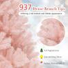 imageGoplus 6FT Pink Prelit Christmas Tree Hinged Snow Flocked Artificial Xmas Tree with 808 Branch Tips 8 Lighting Modes ampamp 350 MultiColor LED Lights Seasonal Holiday Decoration for Office HomePink