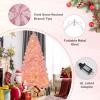 imageGoplus 6FT Pink Prelit Christmas Tree Hinged Snow Flocked Artificial Xmas Tree with 808 Branch Tips 8 Lighting Modes ampamp 350 MultiColor LED Lights Seasonal Holiday Decoration for Office HomePinkmulticolor