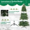 imageGoplus 6ft Artificial Christmas Tree Unlit Green Hinged Xmas Full Tree with 721 Lush Branch Tips PVC ampamp PE Leaves Mix Foldable Metal Stand for Seasonal Home Office Party Decoration6 FT with Lights
