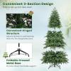 imageGoplus 6ft Artificial Christmas Tree Unlit Green Hinged Xmas Full Tree with 721 Lush Branch Tips PVC ampamp PE Leaves Mix Foldable Metal Stand for Seasonal Home Office Party Decoration6 FT