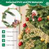 imageGoplus 6ft Artificial Christmas Tree Unlit Green Hinged Xmas Full Tree with 721 Lush Branch Tips PVC ampamp PE Leaves Mix Foldable Metal Stand for Seasonal Home Office Party Decoration6 FT with Lights