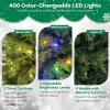 imageGoplus 6ft Artificial Christmas Tree Unlit Green Hinged Xmas Full Tree with 721 Lush Branch Tips PVC ampamp PE Leaves Mix Foldable Metal Stand for Seasonal Home Office Party Decoration75 FT with Lights
