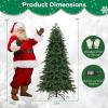 imageGoplus 6ft Artificial Christmas Tree Unlit Green Hinged Xmas Full Tree with 721 Lush Branch Tips PVC ampamp PE Leaves Mix Foldable Metal Stand for Seasonal Home Office Party Decoration6 FT with Lights