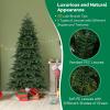 imageGoplus 6ft Artificial Christmas Tree Unlit Green Hinged Xmas Full Tree with 721 Lush Branch Tips PVC ampamp PE Leaves Mix Foldable Metal Stand for Seasonal Home Office Party Decoration6 FT with Lights