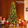 imageGoplus 6ft Artificial Christmas Tree Unlit Green Hinged Xmas Full Tree with 721 Lush Branch Tips PVC ampamp PE Leaves Mix Foldable Metal Stand for Seasonal Home Office Party Decoration75 FT with Lights
