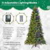 imageGoplus 6ft Artificial Christmas Tree Unlit Green Hinged Xmas Full Tree with 721 Lush Branch Tips PVC ampamp PE Leaves Mix Foldable Metal Stand for Seasonal Home Office Party Decoration75 FT with Lights