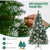 imageGoplus 6ft PreLit Artificial Christmas Tree Hinged Xmas Tree with 11 Lighting Modes 350 LED Lights 747 Branch Tips Pine Needles 55 Pine Cones ampamp 55 Red Berries for Office Home Decor6ft