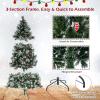 imageGoplus 6ft PreLit Artificial Christmas Tree Hinged Xmas Tree with 11 Lighting Modes 350 LED Lights 747 Branch Tips Pine Needles 55 Pine Cones ampamp 55 Red Berries for Office Home Decor7ft