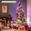 imageGoplus 6ft PreLit Artificial Christmas Tree Hinged Xmas Tree with 11 Lighting Modes 350 LED Lights 747 Branch Tips Pine Needles 55 Pine Cones ampamp 55 Red Berries for Office Home Decor6ft