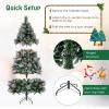 imageGoplus 6ft PreLit Artificial Christmas Tree Hinged Xmas Tree with 11 Lighting Modes 350 LED Lights 747 Branch Tips Pine Needles 55 Pine Cones ampamp 55 Red Berries for Office Home Decor6ft