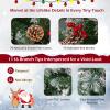 imageGoplus 6ft PreLit Artificial Christmas Tree Hinged Xmas Tree with 11 Lighting Modes 350 LED Lights 747 Branch Tips Pine Needles 55 Pine Cones ampamp 55 Red Berries for Office Home Decor7ft