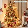 imageGoplus 6ft PreLit Artificial Christmas Tree Hinged Xmas Tree with 11 Lighting Modes 350 LED Lights 747 Branch Tips Pine Needles 55 Pine Cones ampamp 55 Red Berries for Office Home Decor6ft