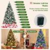imageGoplus 6ft PreLit Artificial Christmas Tree Hinged Xmas Tree with 11 Lighting Modes 350 LED Lights 747 Branch Tips Pine Needles 55 Pine Cones ampamp 55 Red Berries for Office Home Decor7ft