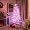imageGoplus 6ft PreLit Artificial Christmas Tree White Hinged Xmas Tree with 383 Snow Flocked PE Tips 300 MultiColor ampamp WarmWhite Fairy LED Lights 11 Lighting Modes Home Office Party Holiday Decor