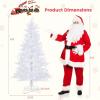 imageGoplus 6ft PreLit Artificial Christmas Tree White Hinged Xmas Tree with 383 Snow Flocked PE Tips 300 MultiColor ampamp WarmWhite Fairy LED Lights 11 Lighting Modes Home Office Party Holiday Decor