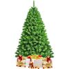 imageGoplus 7 FT Blue Gradient Snow Flocked Christmas Tree Artificial Unlit Hinged Xmas Full Tree with 725 Lush Branch Tips Foldable Metal Stand for Seasonal Home Office Party DecorationGreen