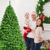 imageGoplus 7 FT Blue Gradient Snow Flocked Christmas Tree Artificial Unlit Hinged Xmas Full Tree with 725 Lush Branch Tips Foldable Metal Stand for Seasonal Home Office Party DecorationGreen
