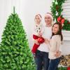 imageGoplus 7 FT Blue Gradient Snow Flocked Christmas Tree Artificial Unlit Hinged Xmas Full Tree with 725 Lush Branch Tips Foldable Metal Stand for Seasonal Home Office Party DecorationGreen