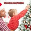 imageGoplus 7 FT Blue Gradient Snow Flocked Christmas Tree Artificial Unlit Hinged Xmas Full Tree with 725 Lush Branch Tips Foldable Metal Stand for Seasonal Home Office Party DecorationWhite
