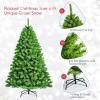 imageGoplus 7 FT Blue Gradient Snow Flocked Christmas Tree Artificial Unlit Hinged Xmas Full Tree with 725 Lush Branch Tips Foldable Metal Stand for Seasonal Home Office Party DecorationGreen